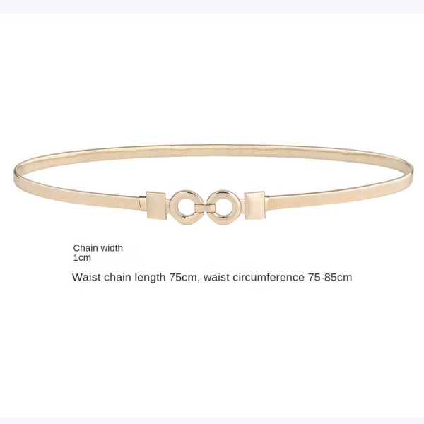 Metal Elastiska midjebälten Dam smala midjeband 75CM 75cm