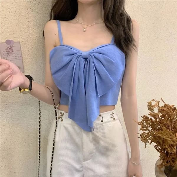 Bow Strap Vest Yderbeklædning Vest BLÅ Blue