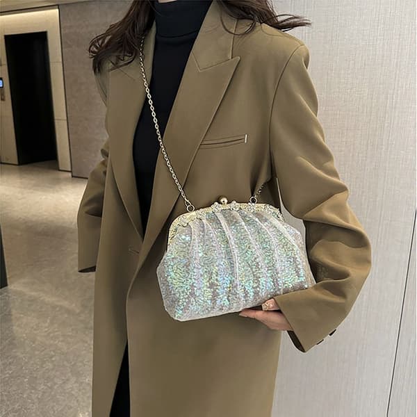 Aften Taske Crossbody Skuldertasker SØLV SILVER