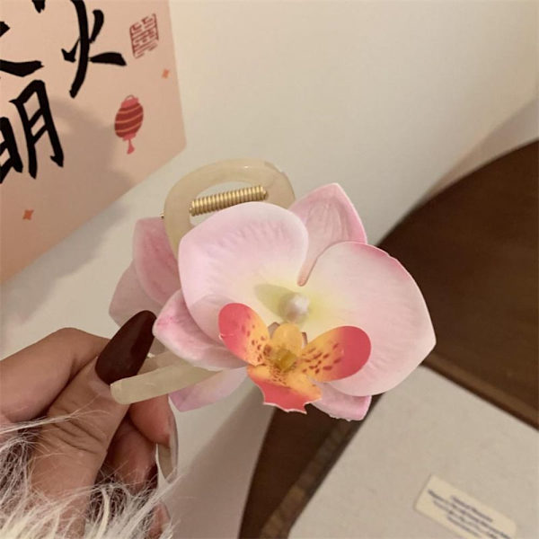 Orchid Butterfly Hair Clip Sløjfe Blomst Hårclips HVID white