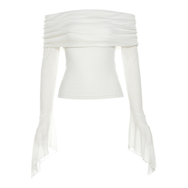 Langermede T-skjorter Cropped T-skjorte HVIT L White L