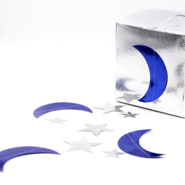 3 set Eid Mubarak Decor Ramadan Banner BLÅ&SILVER 2M