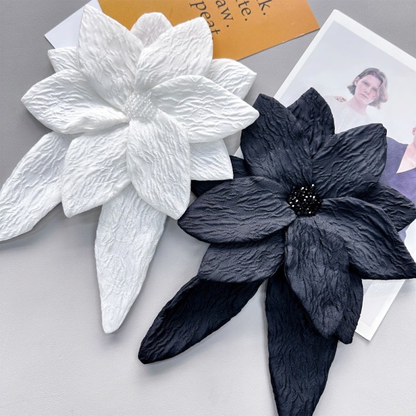 Håndlavet DIY Beading Flower Dametøjstilbehør SORT Black