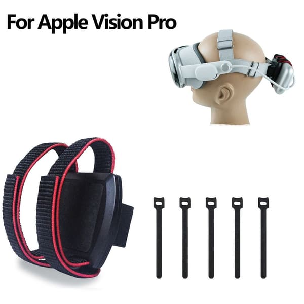 VR-hodesettstropp AR-briller tilbehør batteribånd Black&Red
