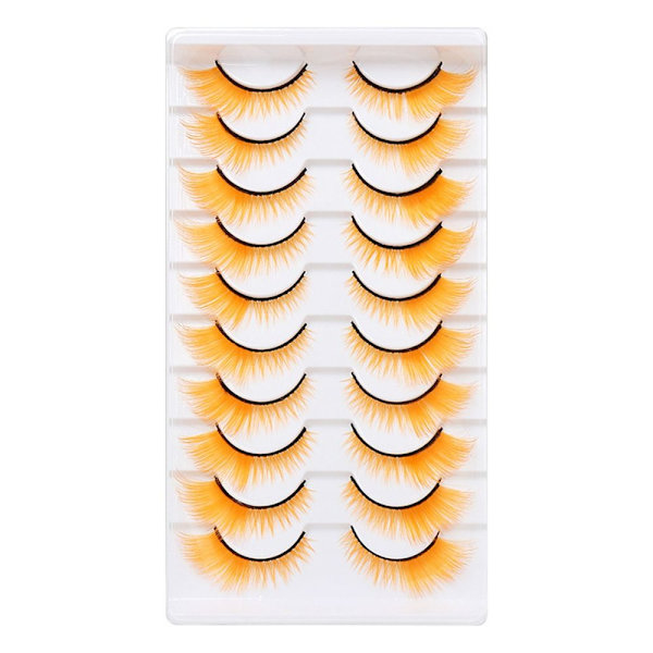 10 Par Färgade Fransar Cat Eye Eye Fransar RÖDA Red