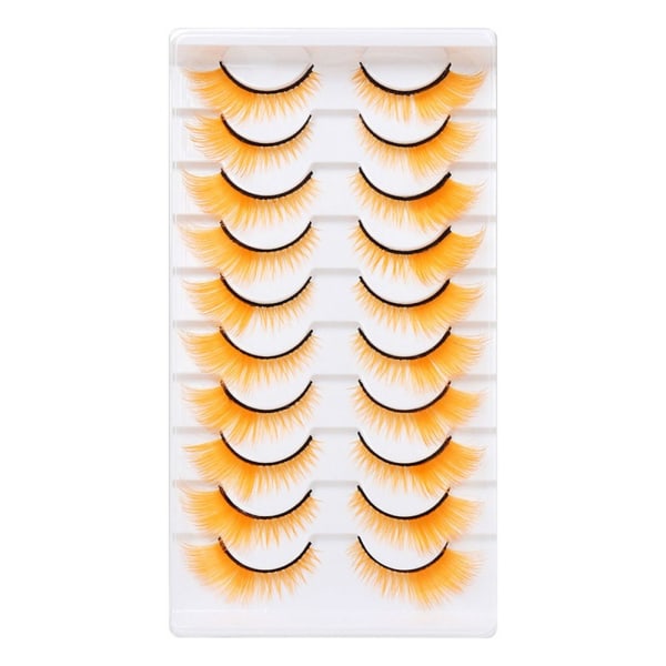 10 paria värillisiä ripsiä Cat Eye Eyelashes PUNAINEN Red