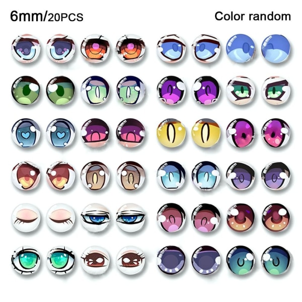 20st/10 par Eyes Crafts Eyes Puppet Crystal Eyes 6MMCOLOR 6mmcolor random