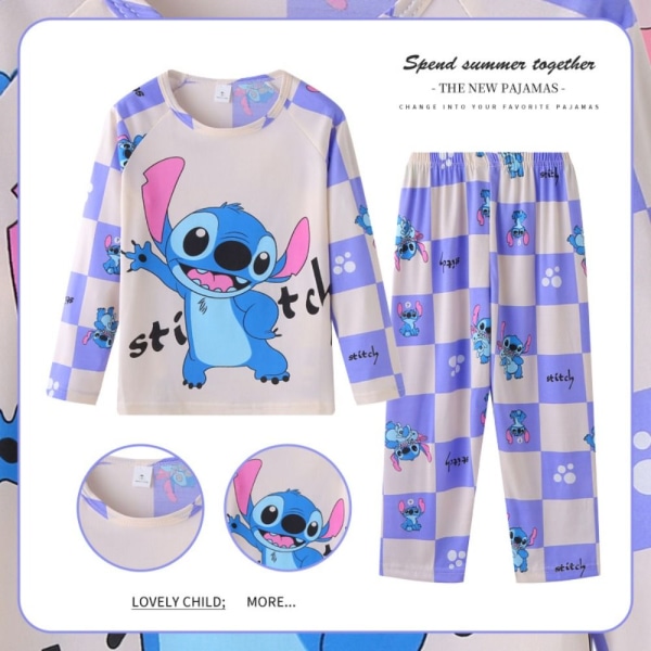 Stitch Children Pyjamas for gutter og jenter Søt Casual 14