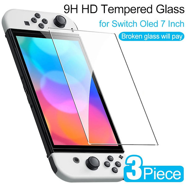 3 STK Skærmbeskyttelsesfilm af hærdet glas 3 STK TIL SWITCH OLED 3PCS For Switch OLED