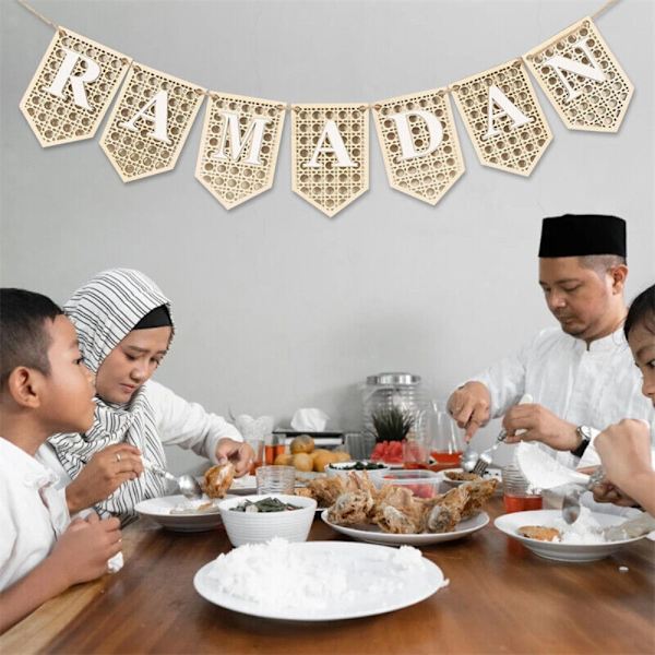 Eid Mubarak Vedhæng Ramadan Dekoration HVID