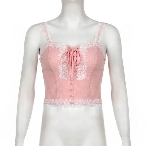 Rosa topp Crop Tops L L