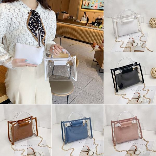 Handväskor PVC Jelly Bag VIT white