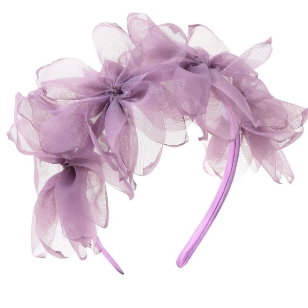 Mesh Blomma Pannband Princess Huvudbonad LILA purple