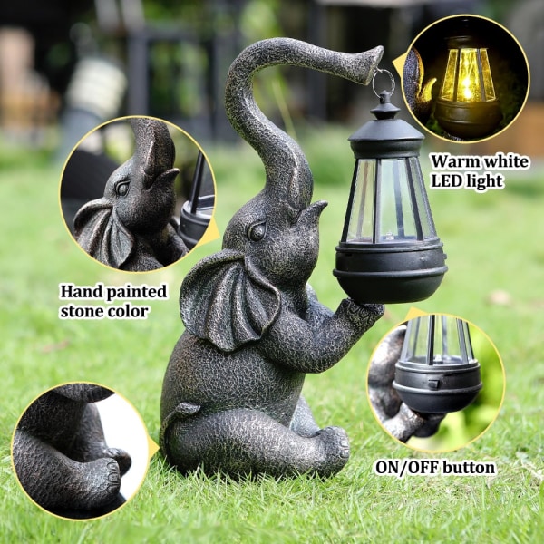 Solar Lights Utomhus Trädgård Statyer Trädgård Skulptur Dekor