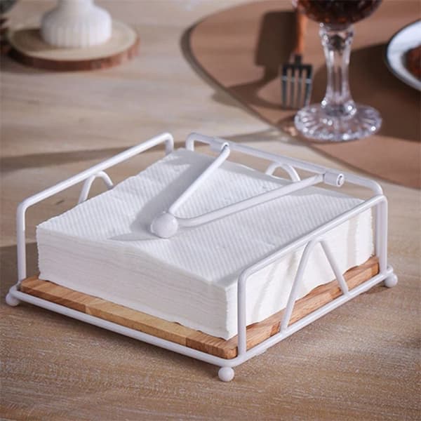 Flat Serviett Holder Papirhåndkle Dispenser HVIT White