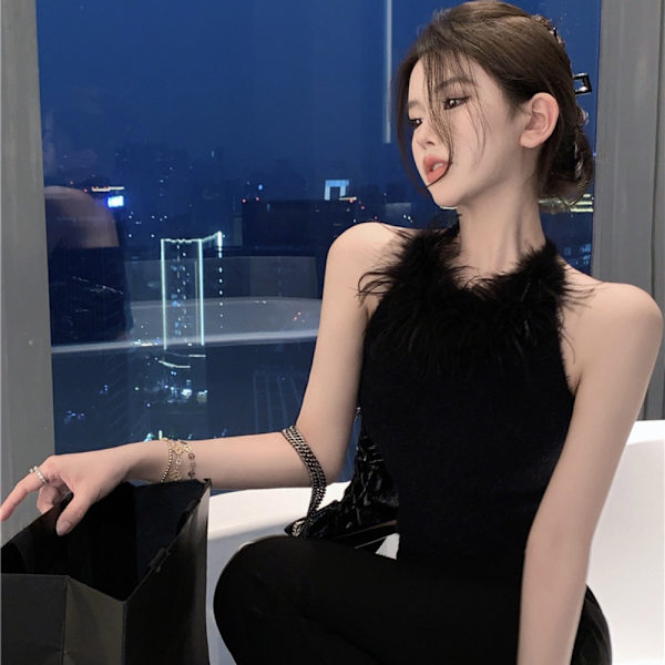 Tank Top Crop Top SORT Black