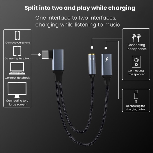 USB Type C Audio Converter OTG Adapter TYPEC TIL DOBBEL TYPEC TypeC to Dual TypeC