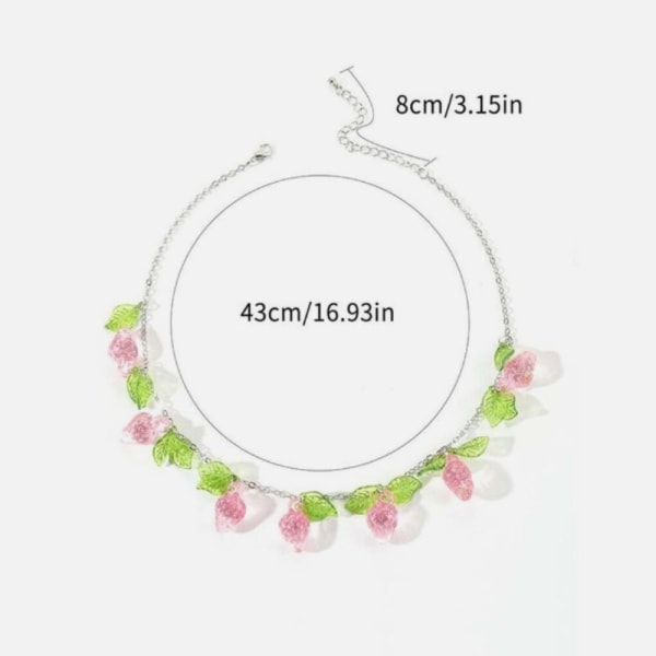 Halskjede Strawberry Chain Strawberry Halskjede Clavicular Chain