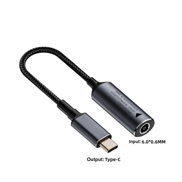 DC til Type C-konverter Bærbar Ladekabel 6.0X0.6MM 6.0X0.6MM 6.0x0.6mm