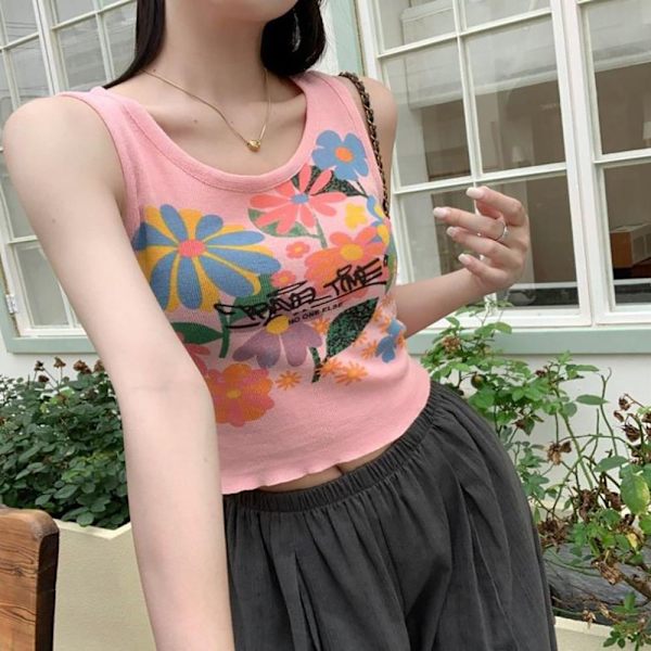 Crop Tops Vest T-Shirts APRIKOS Apricot