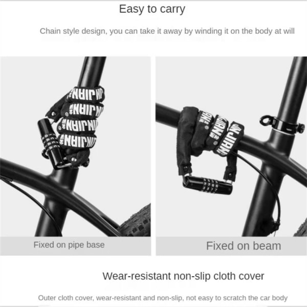 Cykellösenordslås Cykel 4-siffrigt lås SVART Black