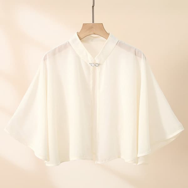 Rose Jacquard Polyester Sjal Solbeskyttelse Tørklæde HVID White