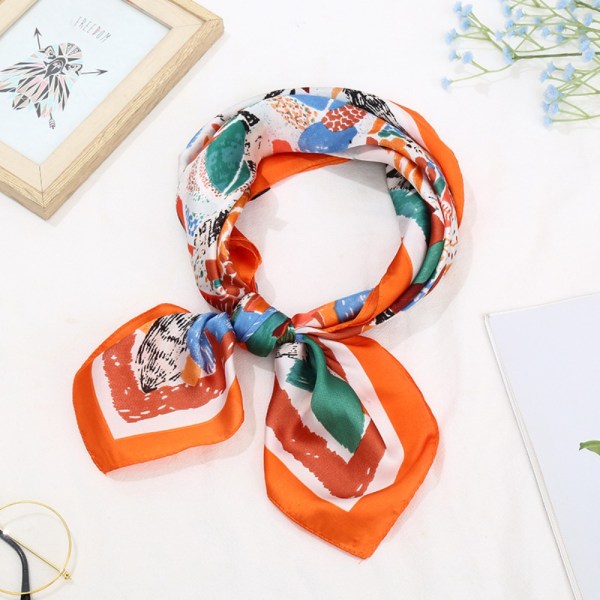 Silk Headscarf Fashionabla scarf ORANGE orange