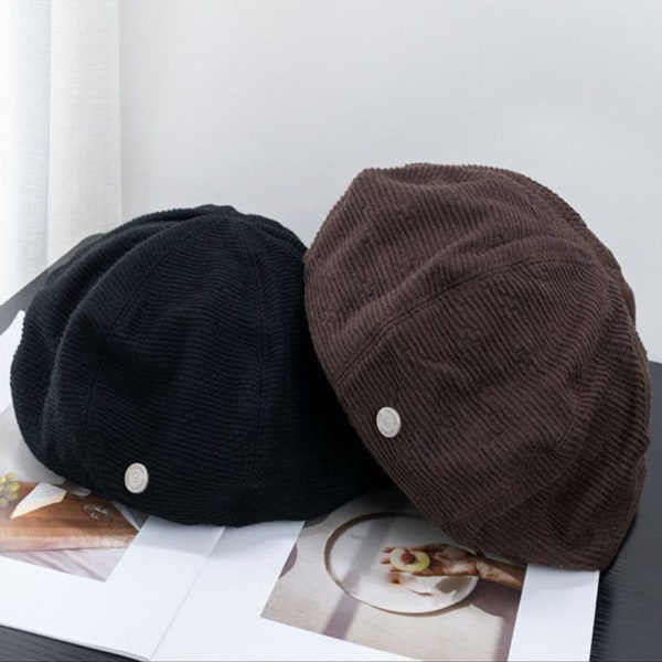 Dame Berets Vinterluer SVART Black