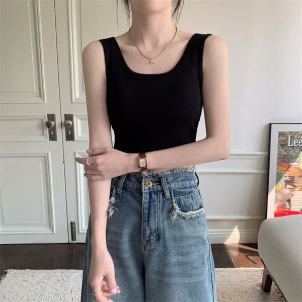 Crop tops til kvinder Bralette Vest SORT S Black S