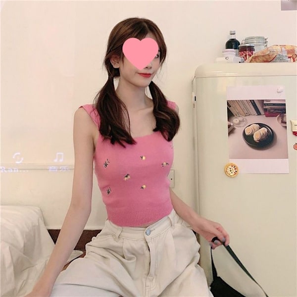 Tank Top Crop Top VALKOINEN White