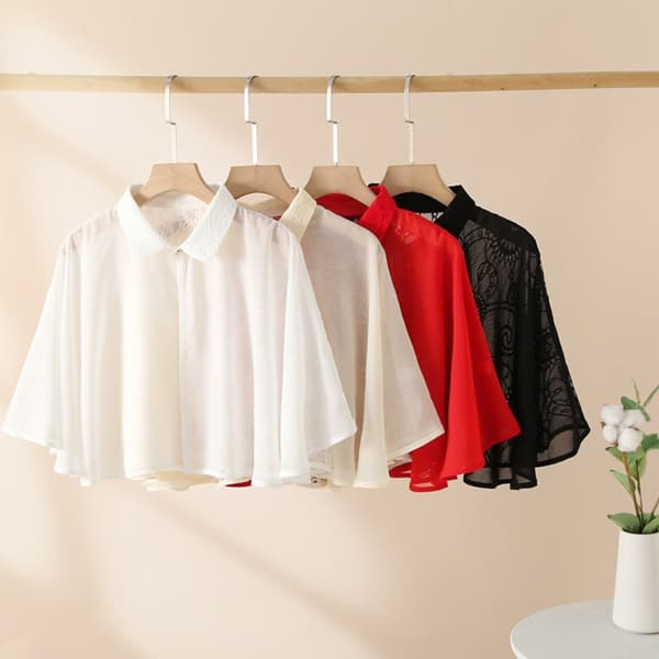 Rose Jacquard Polyester Sjal Solbeskyttelse Skjerf SVART Black