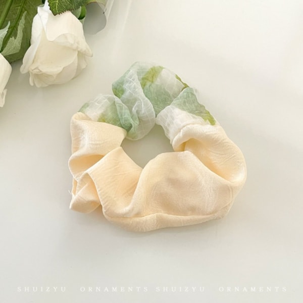 Floral Scrunchies elastisk hårgummibånd 3 3 3