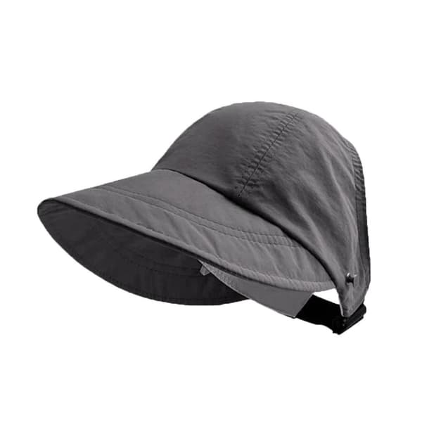 Bredskygget solhat, foldbar fiskehat, GRÅ grey