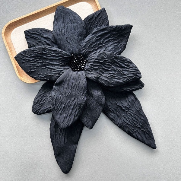 Håndlavet DIY Beading Flower Dametøjstilbehør SORT Black