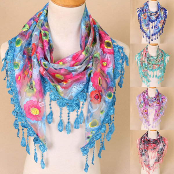 Triangel Veil Scarf Hollow Sjal 5 5 5