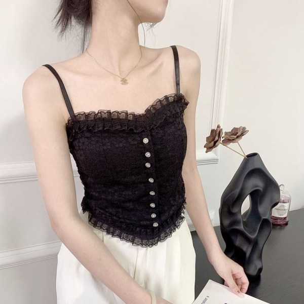 Blommiga Camisole Spetslinnen FÄRG 4 FÄRG 4 Color 4