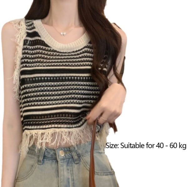 Ärmlöst Linne Stickat Camisole Top KAFFE KAFFE coffee