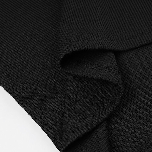 Kortærmede Crop Tops SORT S Black S