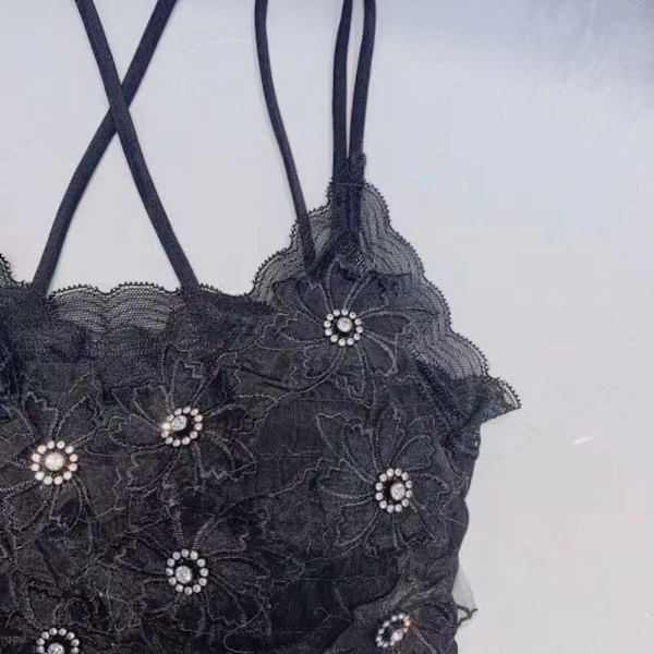 Kvinder Camisole Kort Vest SORT Black