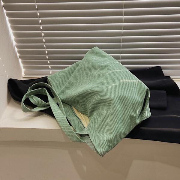 Myk cordfløyelveske Dame Canvas Håndveske SVART black