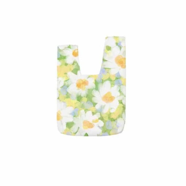 Strikk håndveske Tote Bag GRØNN BLOMST BLOMST green flower-flower