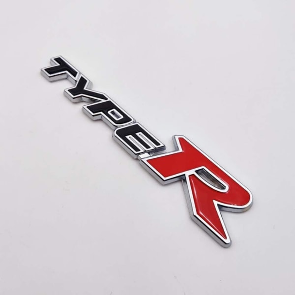 2 stk Type-R-logo Bilemblem 3D metallmerkedekaler Racing Sport