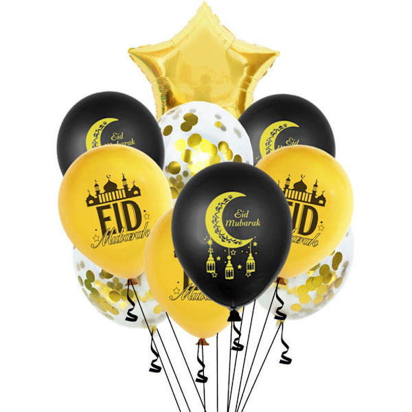 10 stk Eid Mubarak Ballonger Oppblåsbare Leke 10 STK STYLE4