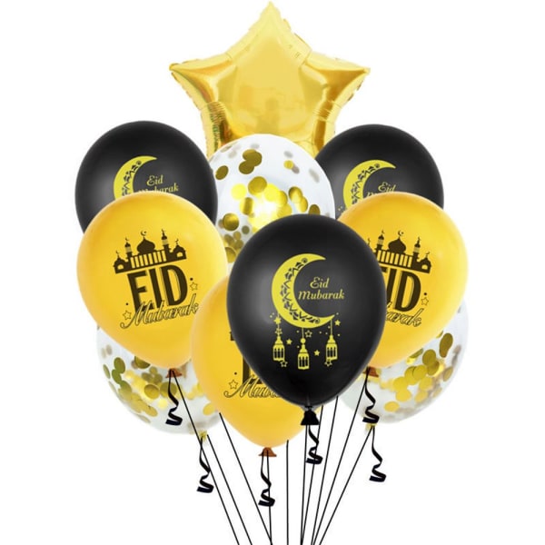 10 stk Eid Mubarak ballonger oppblåsbare leker 10 stk STYLE3 10PCSstyle3