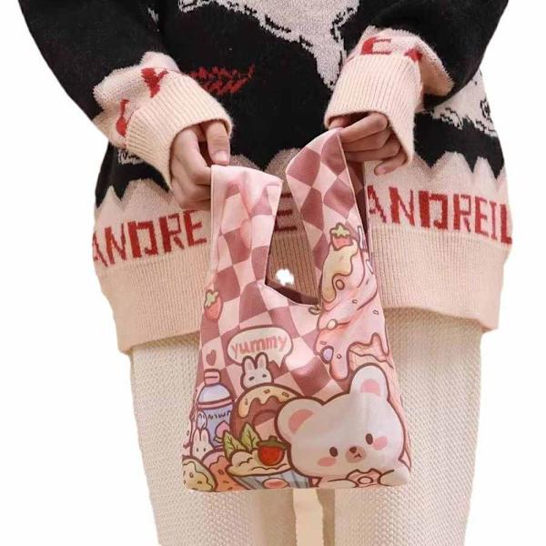 Strik Håndtaske Tote Bag PINK BEAR BEAR pink bear-bear