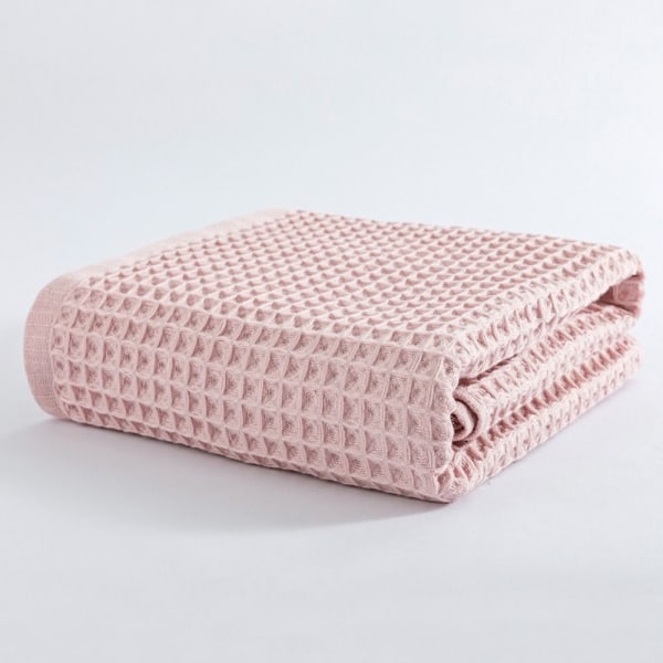 Cotton Waffle kylpypyyhe Yksiväriset pyyhkeet PINK pink
