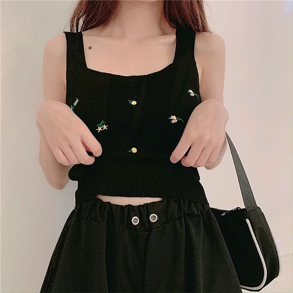 Tanktop Crop Top SORT Black