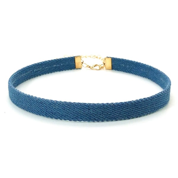 Denim Choker goottilainen kaulakoru E E E