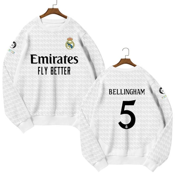 Real Madrid Hjemme fotballdrakt genser hettegenser for barn No.9 Mbappe 120