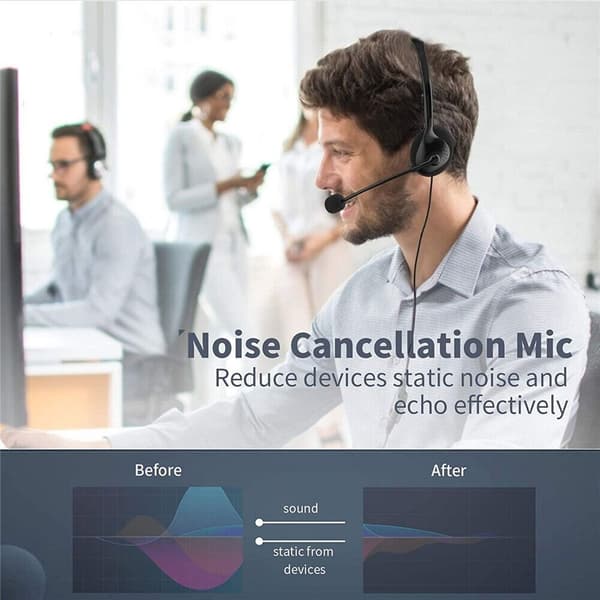 USB Hodetelefon Kablet Datamaskin Headset Øretelefoner
